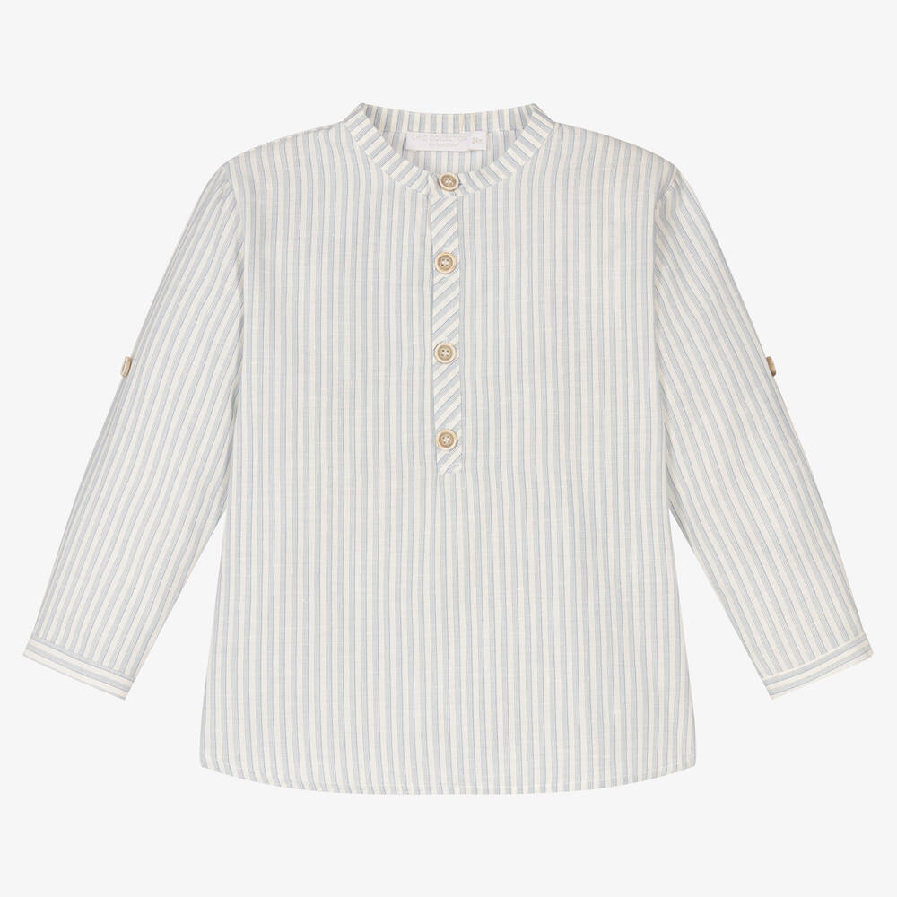 Laranjinha-Хлопковая полурубашка в синюю полоску | Childrensalon Outlet