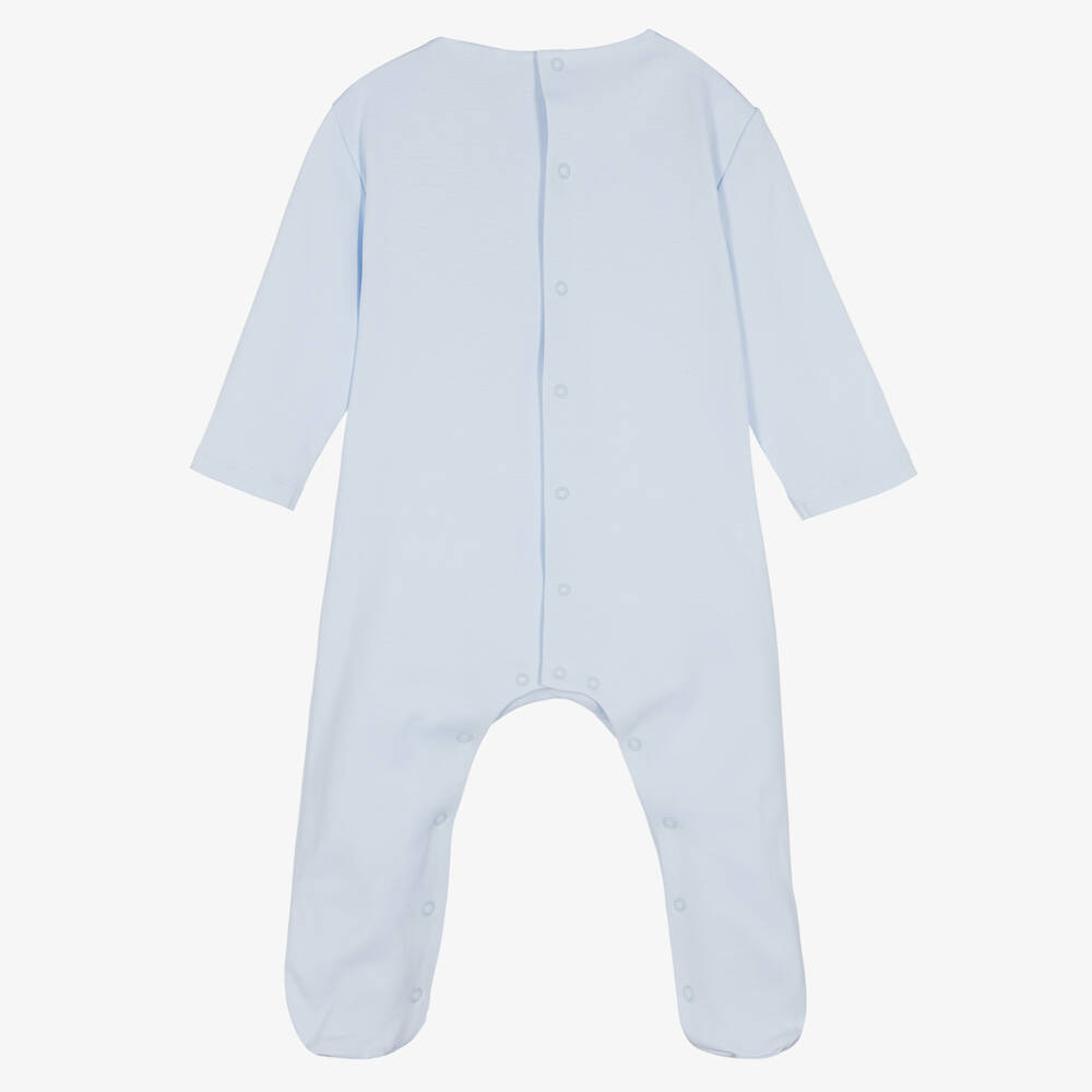Laranjinha-Boys Blue & White Cotton Babygrow | Childrensalon Outlet