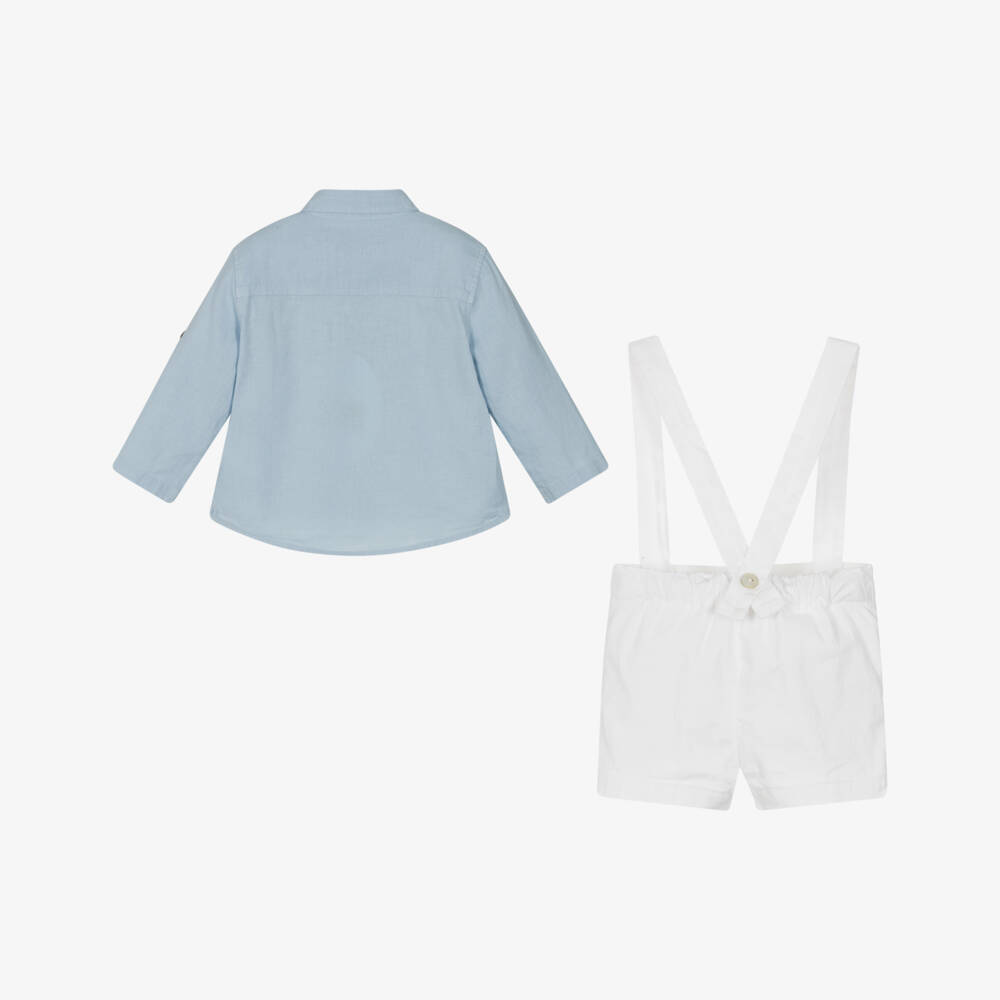 Laranjinha-Комплект льняных шортов синий и белый для мальчиков | Childrensalon Outlet