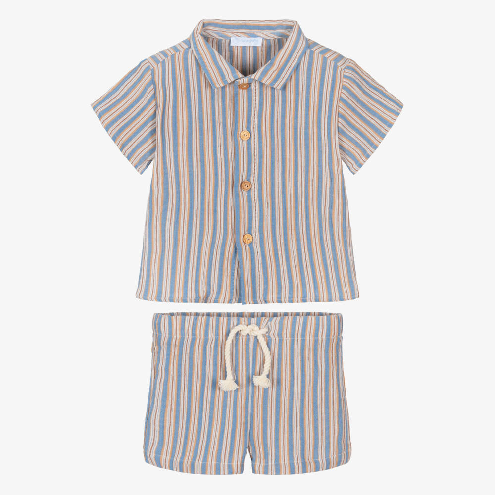 Laranjinha-Классический синий полосатый ансамбль для мальчиков | Childrensalon Outlet