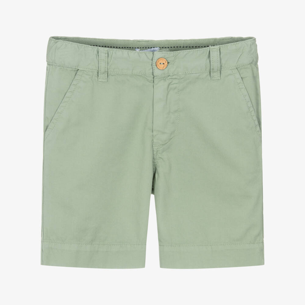 Laranjinha-Boys Classic Green Twill Shorts | Childrensalon Outlet