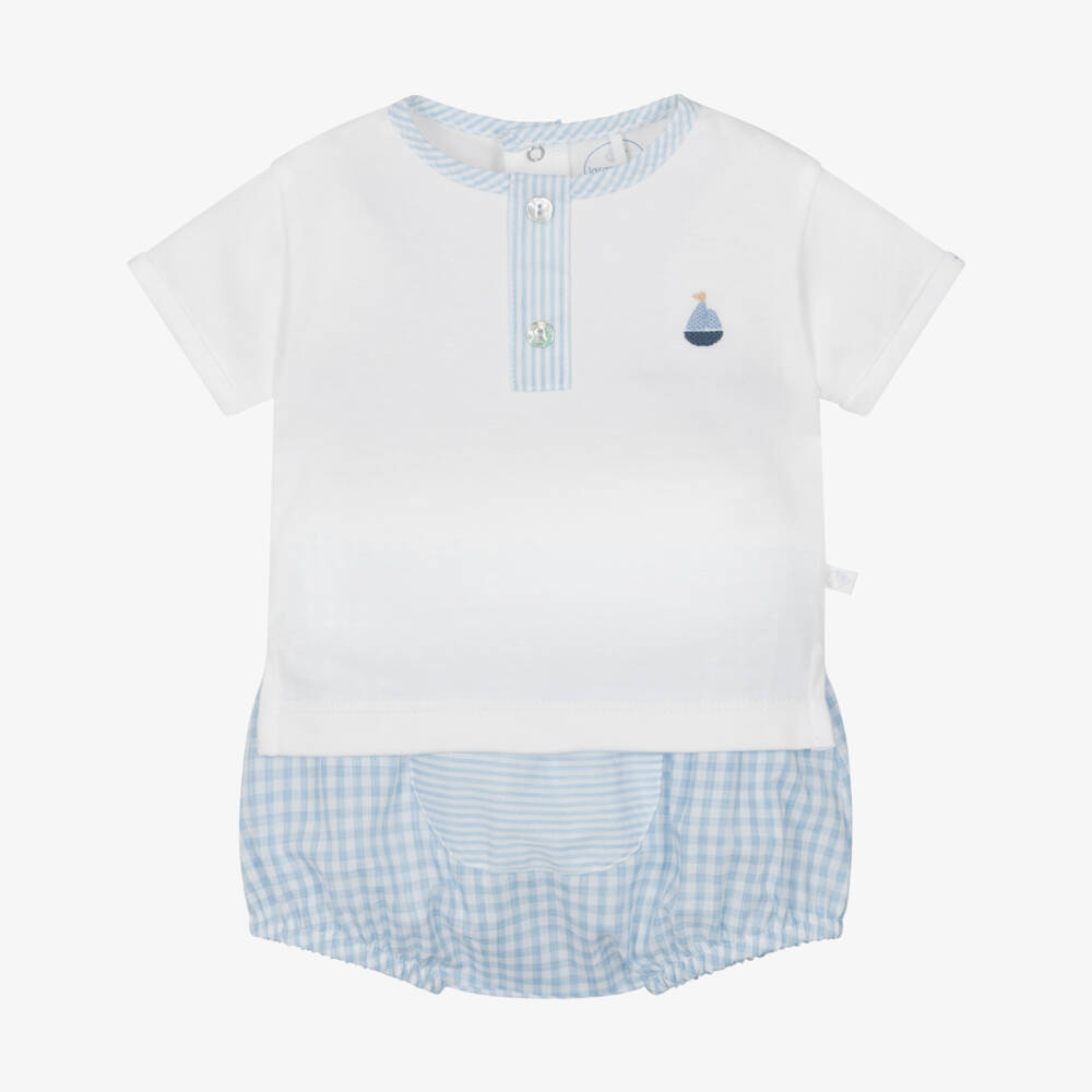 Laranjinha-Хлопковый комплект для мальчиков синий белый | Childrensalon Outlet