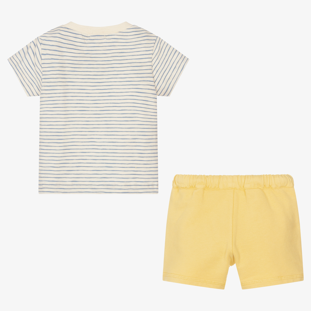 Laranjinha-Boys Cotton Jersey Shorts Set | Childrensalon Outlet