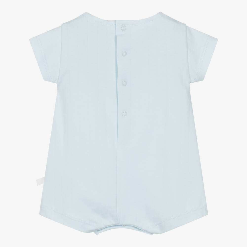 Laranjinha-Boys Gentle Blue Cotton Romper | Childrensalon Outlet