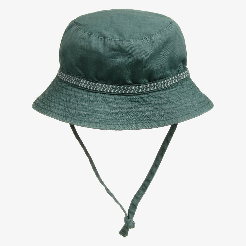 Laranjinha-Boys Green Cotton Bucket Hat | Childrensalon Outlet
