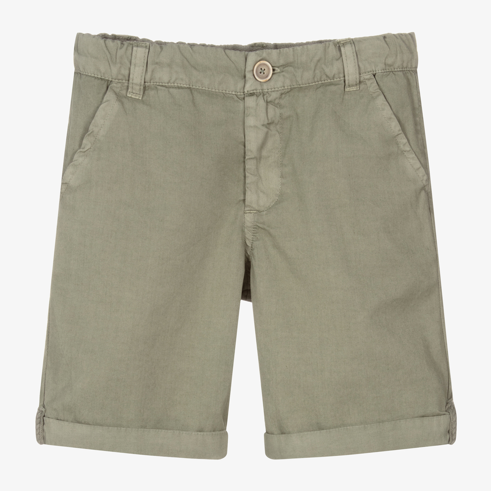 Laranjinha - Boys Green Cotton Shorts | Childrensalon