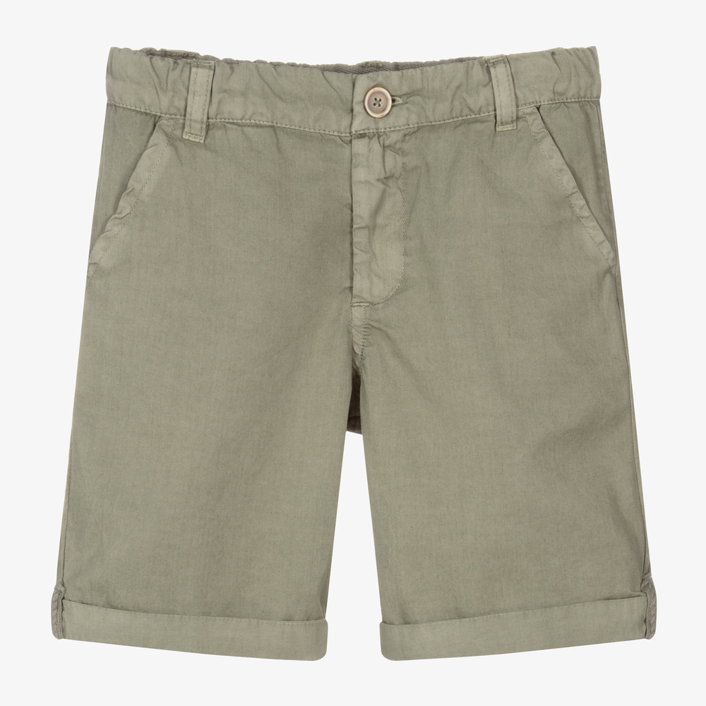 Laranjinha-Boys Green Cotton Shorts | Childrensalon Outlet