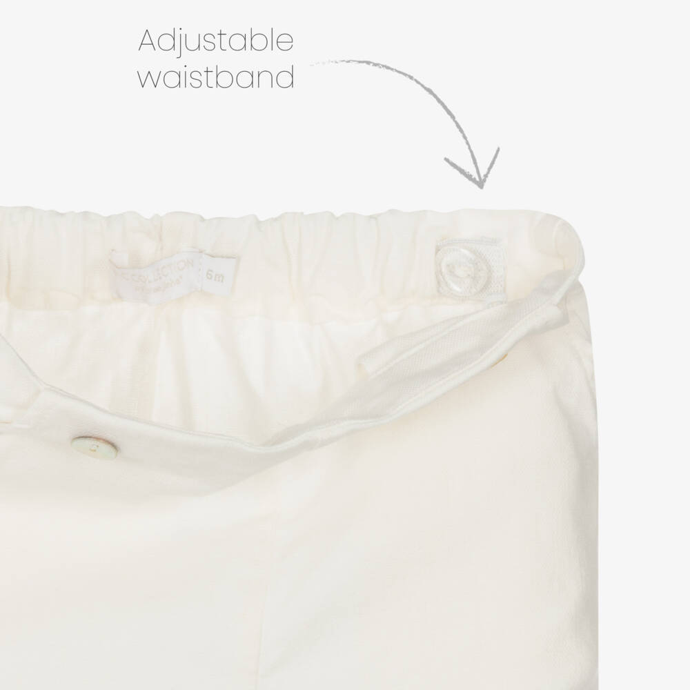 Laranjinha-Комплект льняных шортов зелёного и кремового цвета для мальчиков | Childrensalon Outlet