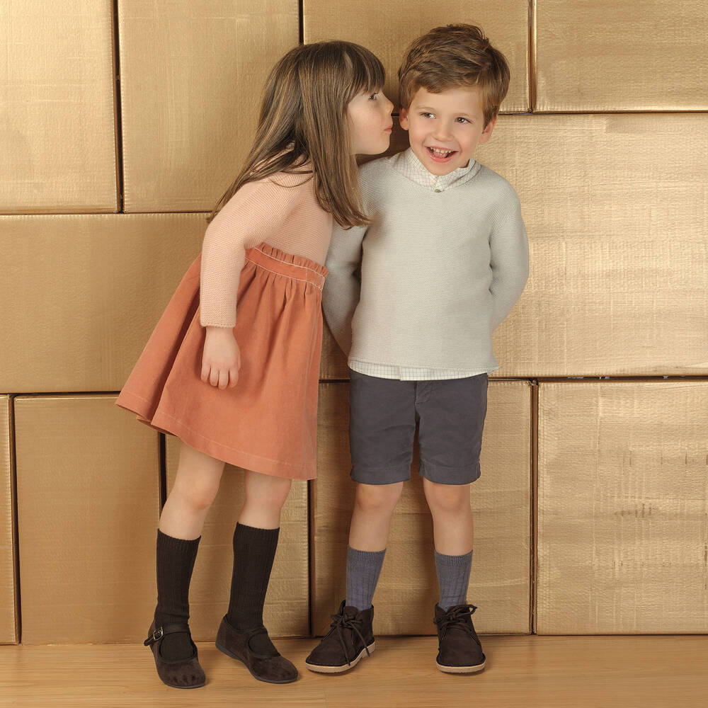 Chic by Laranjinha-Boys Grey Corduroy Shorts | Childrensalon Outlet