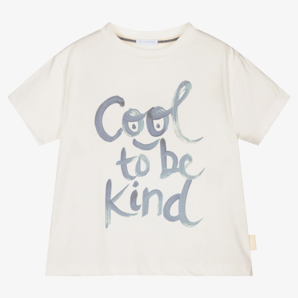 Laranjinha - Elfenbeinfarbenes Baumwoll-T-Shirt (J) | Childrensalon