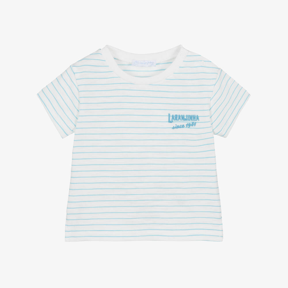 Laranjinha-Футболка в синие полоски для мальчиков | Childrensalon Outlet