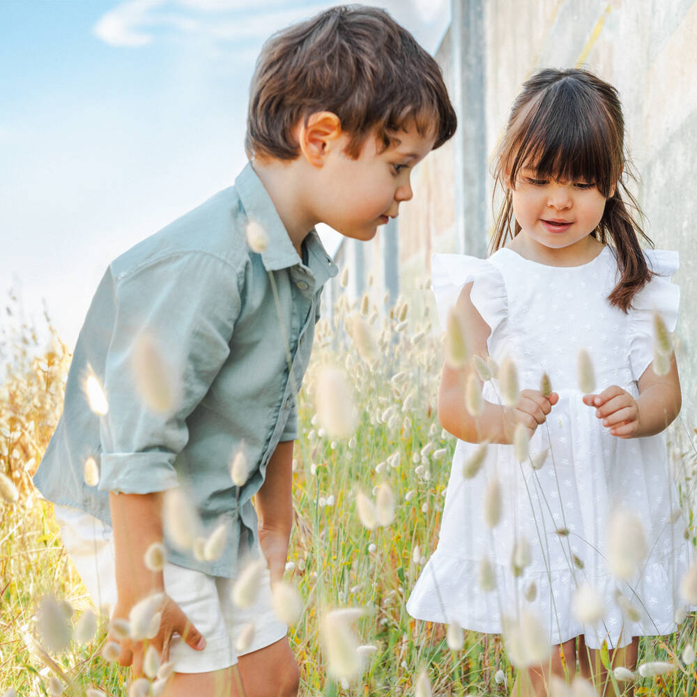 Laranjinha-Льняная блуза светло-зеленого цвета для мальчиков | Childrensalon Outlet