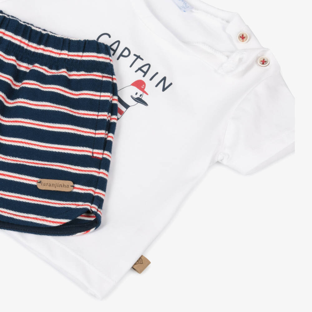 Laranjinha-Boys Nautical Cotton Shorts Ensemble | Childrensalon Outlet
