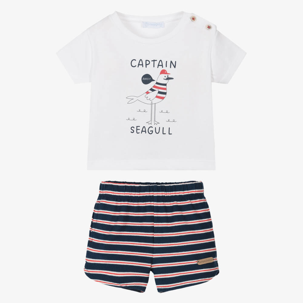 Laranjinha-Boys Nautical Cotton Shorts Ensemble | Childrensalon Outlet