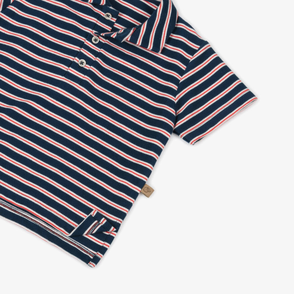Laranjinha-Boys Nautical Navy Striped Polo | Childrensalon Outlet