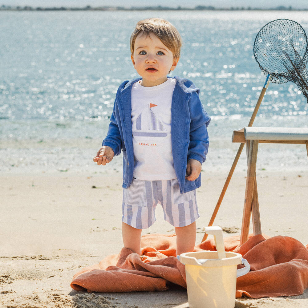 Laranjinha-Boys Nautical Striped Cotton Set | Childrensalon Outlet
