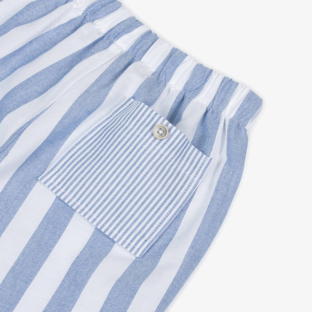 Laranjinha-Boys Nautical Striped Cotton Shorts | Childrensalon Outlet