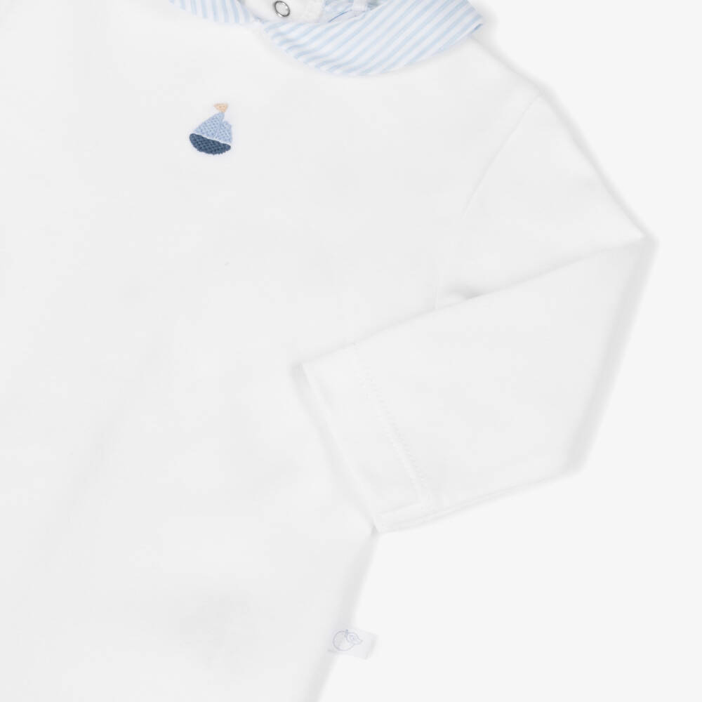 Laranjinha-Boys Nautical White Cotton Sleepsuit | Childrensalon Outlet
