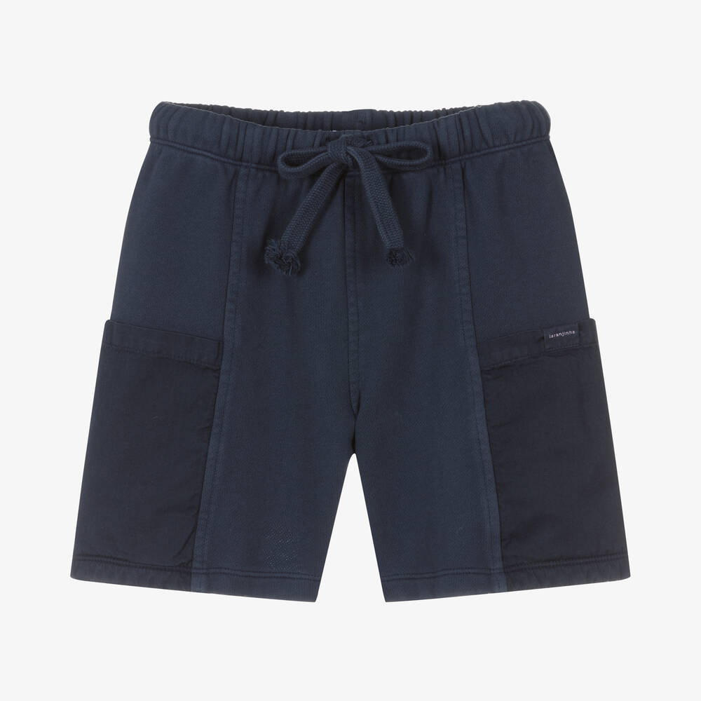 Laranjinha - Short bleu en jersey de coton | Childrensalon