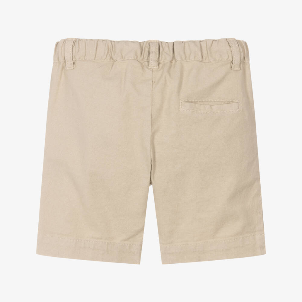 Laranjinha-Boys Neutral Linen-Blend Shorts | Childrensalon Outlet