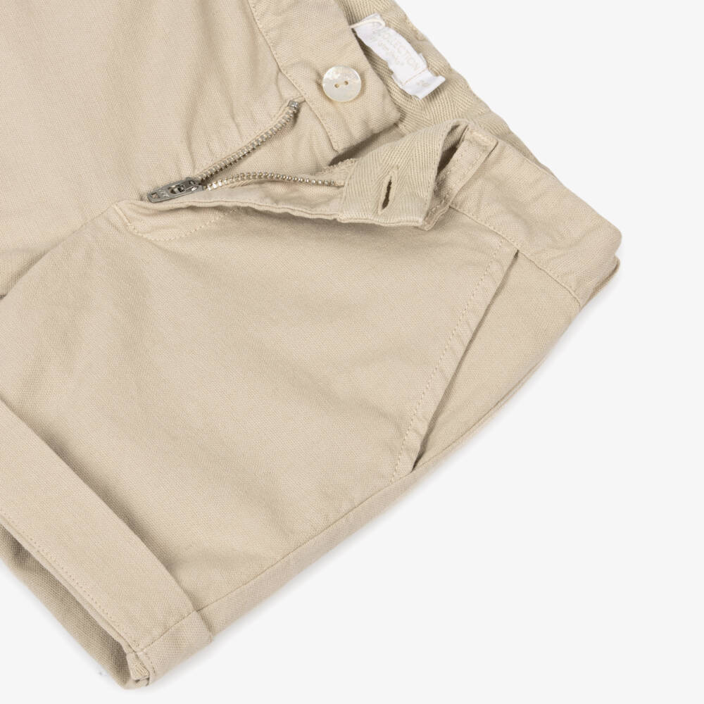 Laranjinha-Boys Neutral Linen-Blend Shorts | Childrensalon Outlet