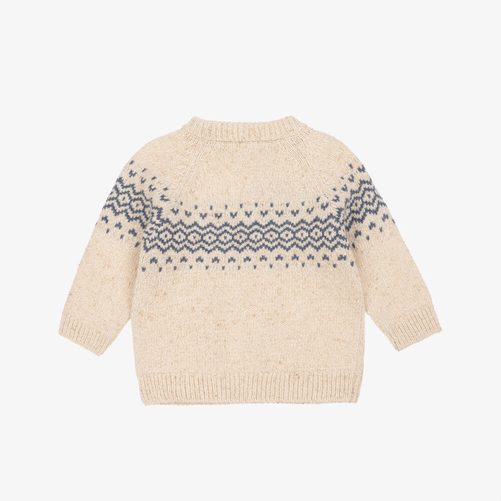 Laranjinha-كنزة صوفية بيج نوردية للأولاد | Childrensalon Outlet