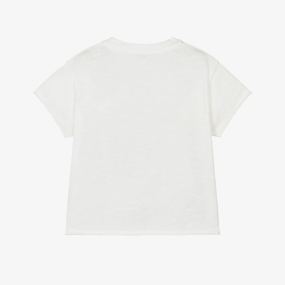 Laranjinha-Boys Off-White Cotton Sailboat T-Shirt | Childrensalon Outlet