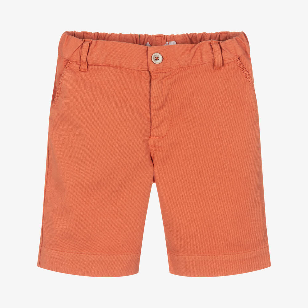 Laranjinha - Boys Orange Cotton Shorts | Childrensalon