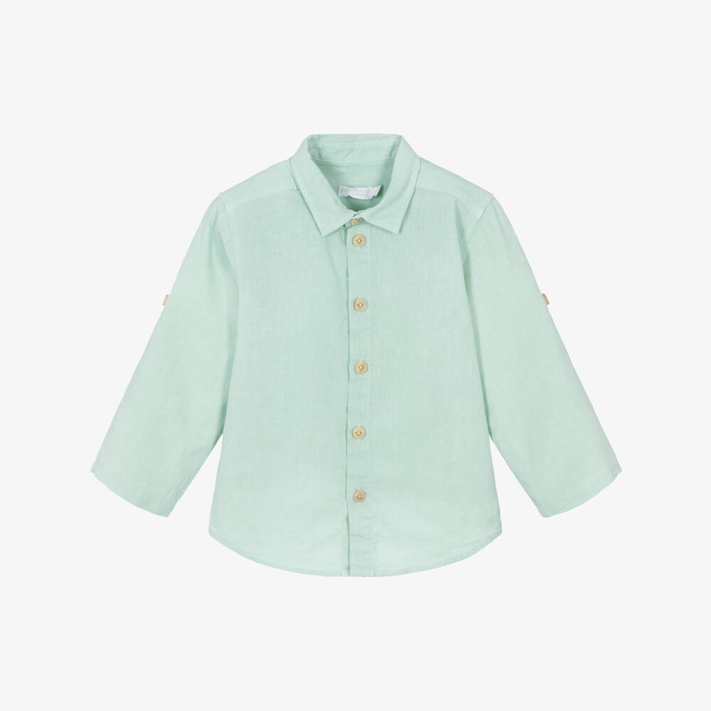 Laranjinha-Зеленая льняная рубашка для мальчиков | Childrensalon Outlet