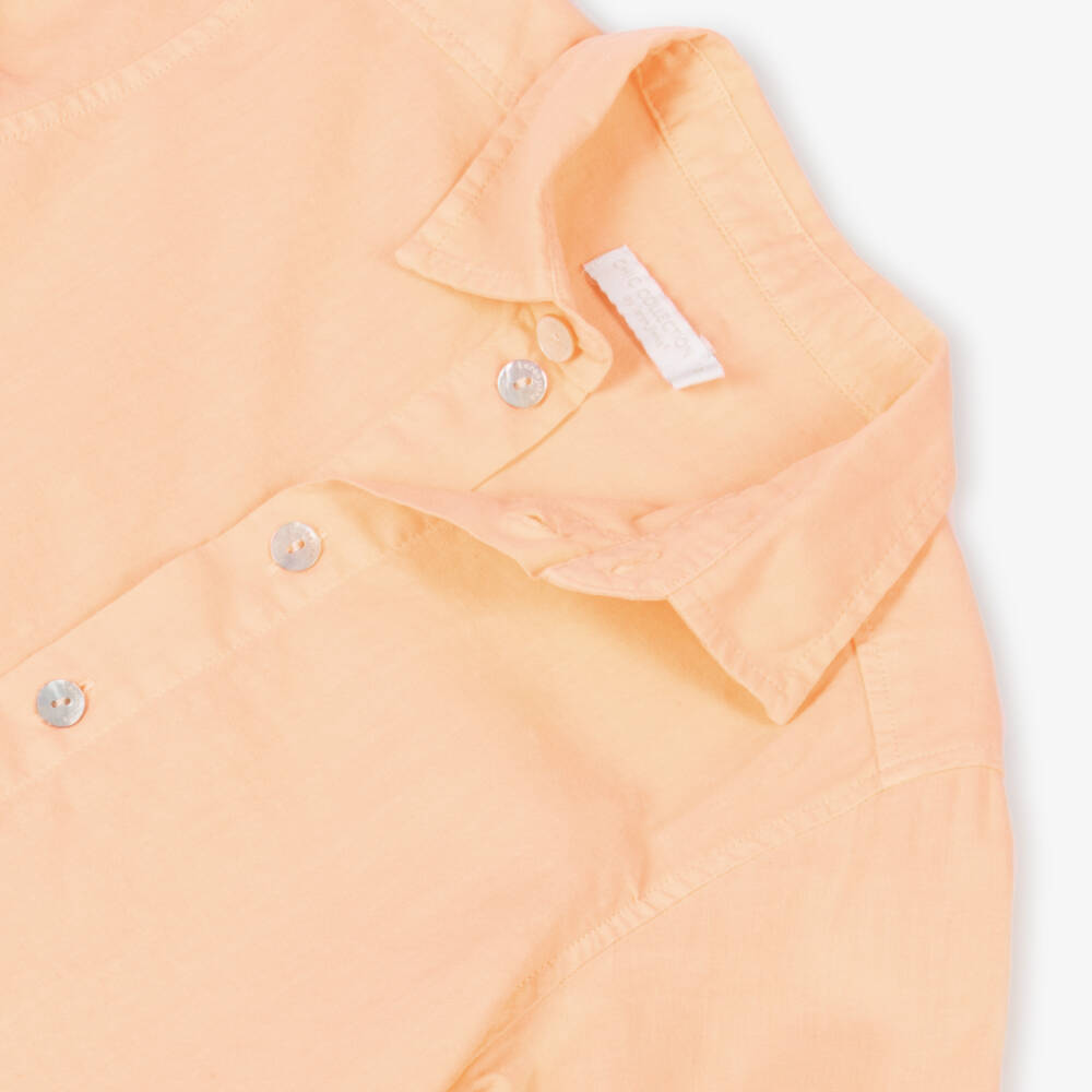Laranjinha-Рубашка из льна и хлопка персикового цвета для мальчиков | Childrensalon Outlet