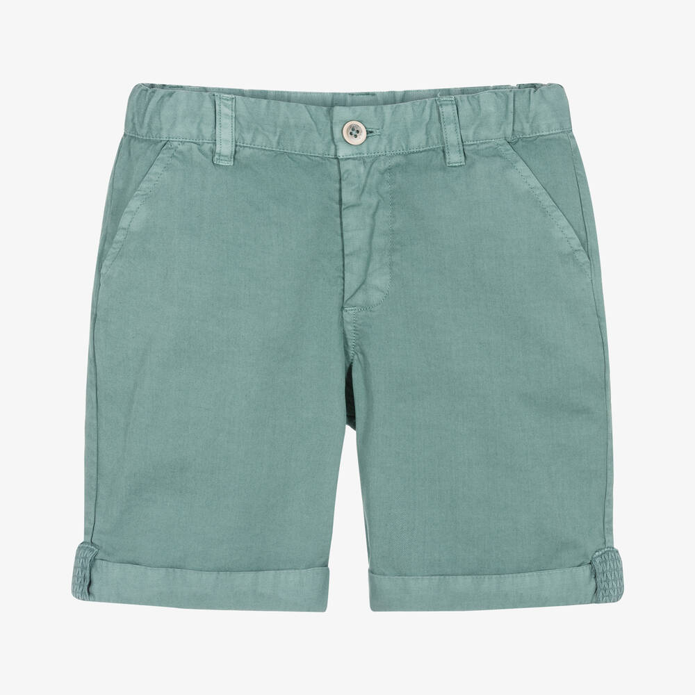 Laranjinha - Boys Petrol Blue Cotton Shorts | Childrensalon