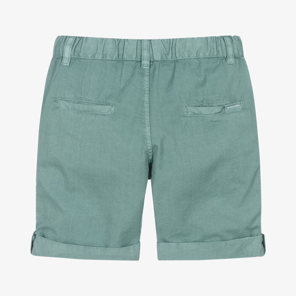 Laranjinha-Boys Petrol Blue Cotton Shorts | Childrensalon Outlet