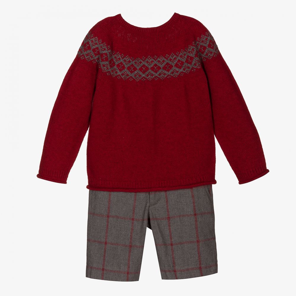 Laranjinha - Красный топ с хлопковыми шортами для мальчиков | Childrensalon