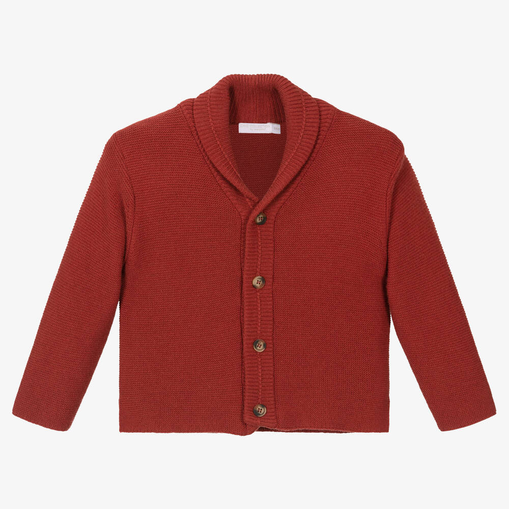 Laranjinha - Cardigan rouge laine et cachemire | Childrensalon