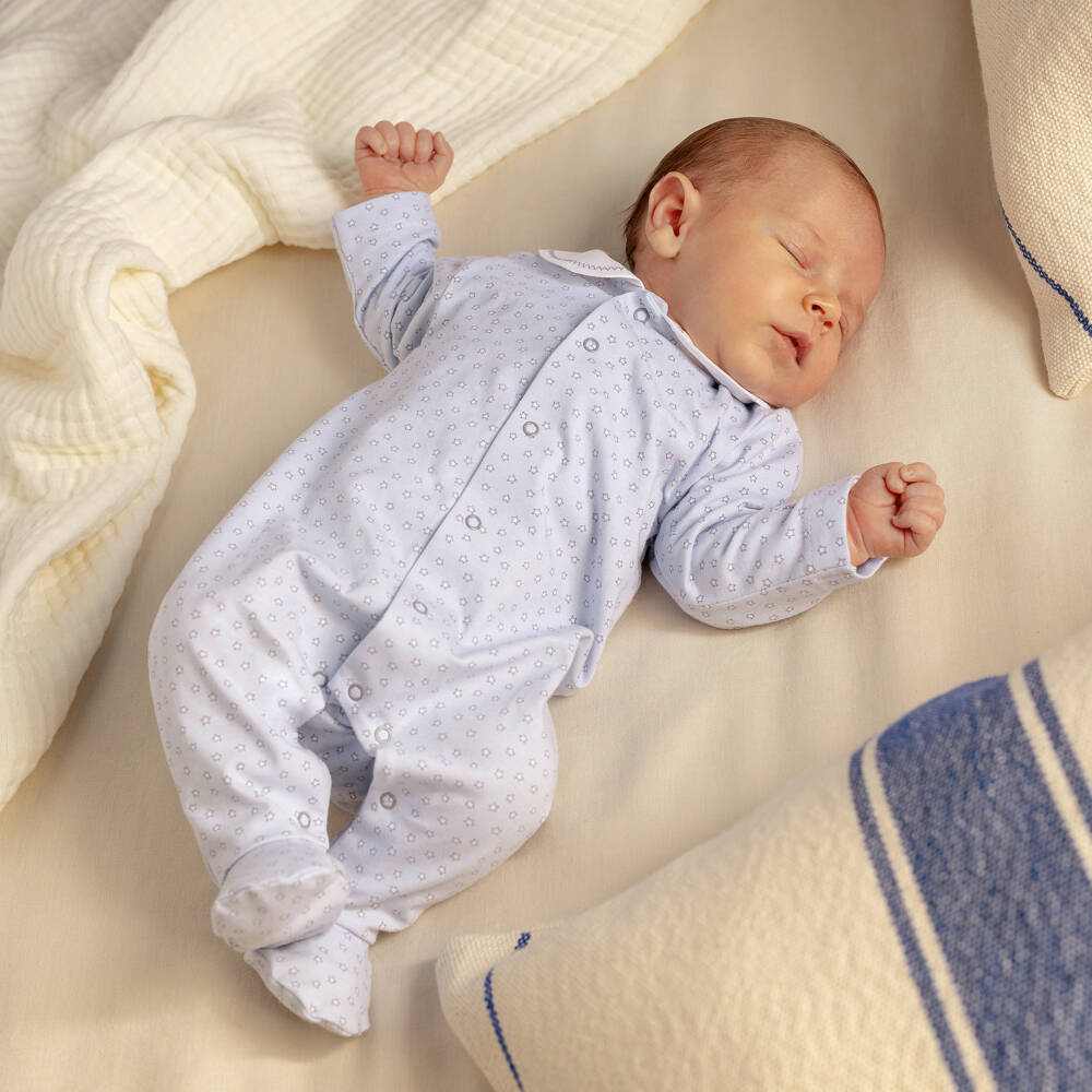 Laranjinha-Boys Sky Blue Starry Cotton Suit | Childrensalon Outlet