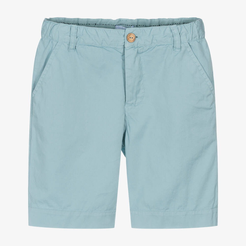Laranjinha-Boys Sky Blue Twill Shorts | Childrensalon Outlet