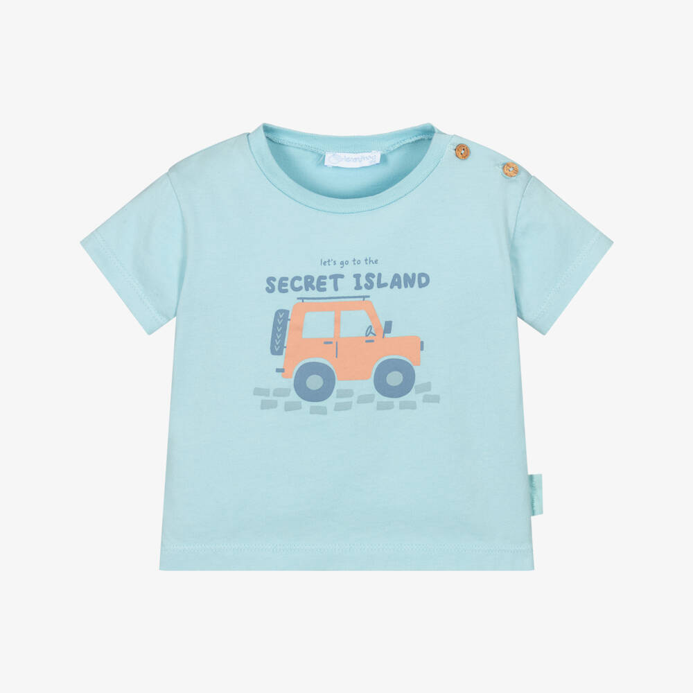 Laranjinha-Boys Soft Blue Adventure Tee | Childrensalon Outlet