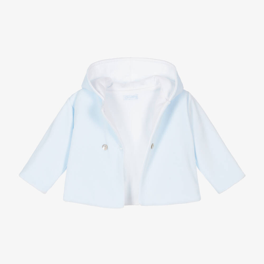 Laranjinha-Boys Soft Blue Velour Coat | Childrensalon Outlet