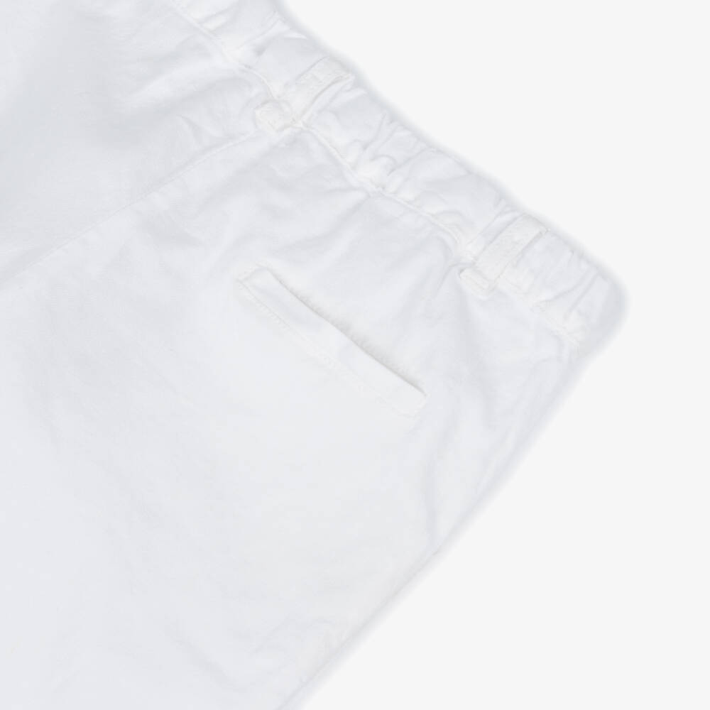 Laranjinha-Boys Soft White Linen Blend Shorts | Childrensalon Outlet