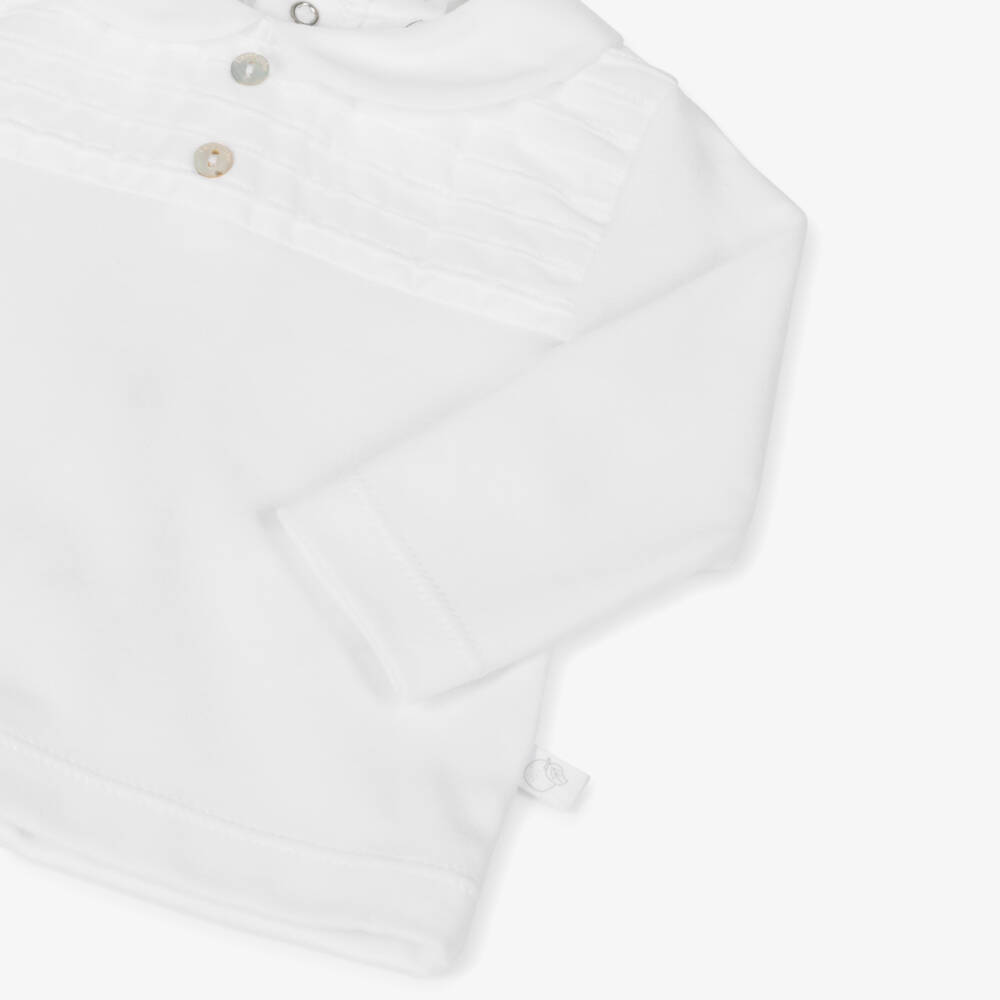 Laranjinha-Boys White Cotton Collared Set | Childrensalon Outlet