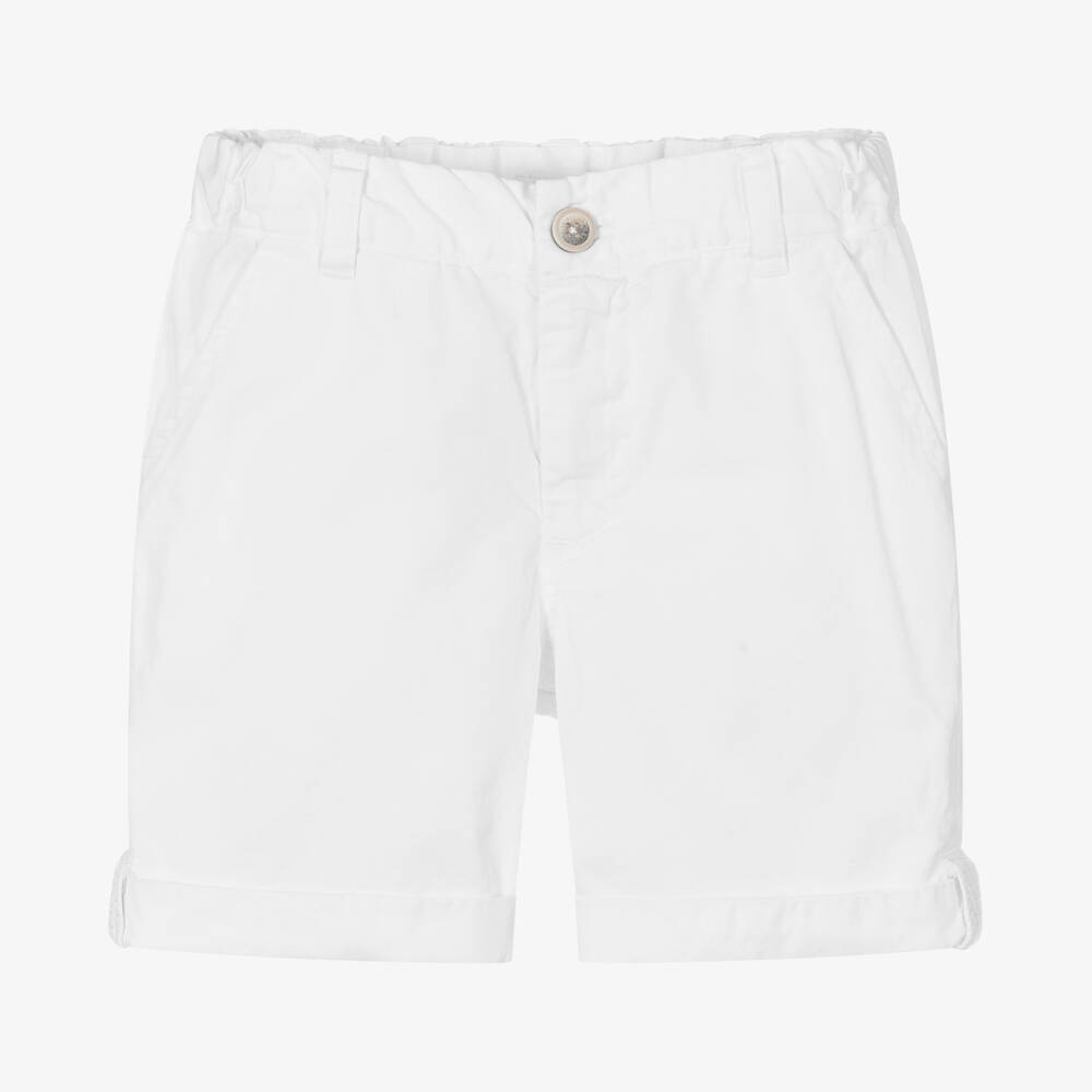 Laranjinha - Boys White Cotton Shorts | Childrensalon