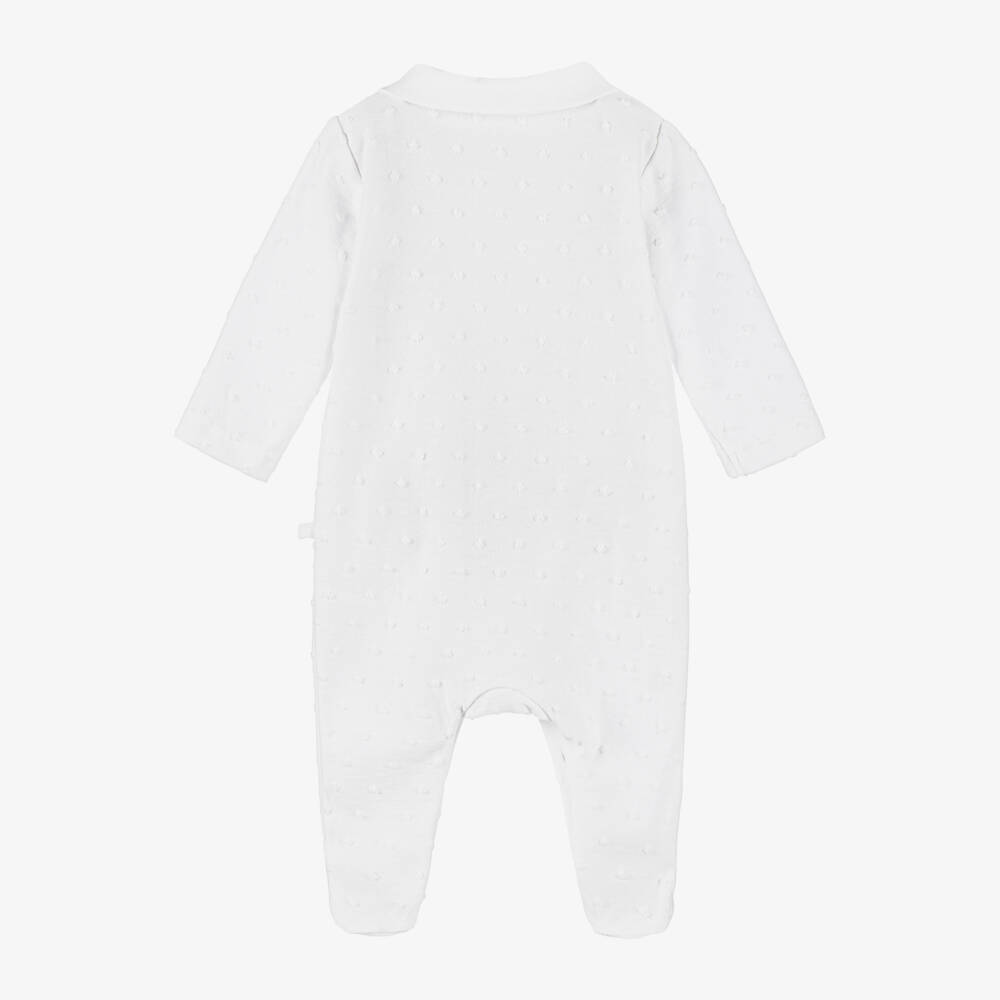 Laranjinha-Boys White Soft Plumetis Playsuit | Childrensalon Outlet
