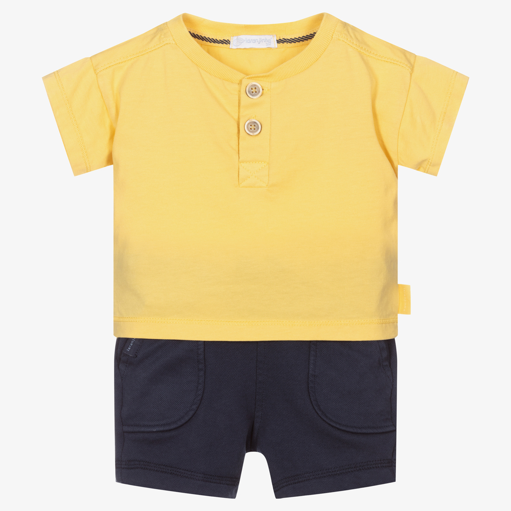 Laranjinha-Желтая футболка и синие шорты для мальчиков | Childrensalon Outlet