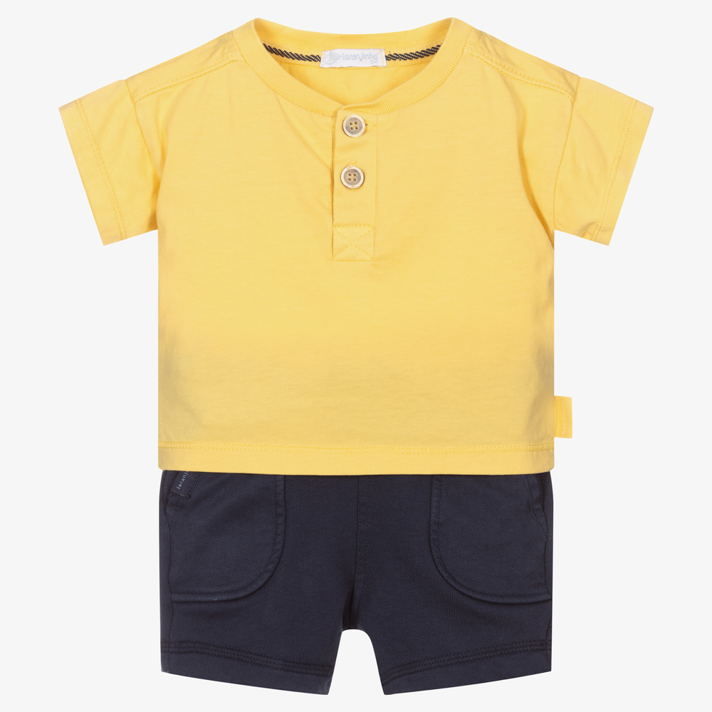 Laranjinha - Ens. short jaune/bleu Garçon | Childrensalon