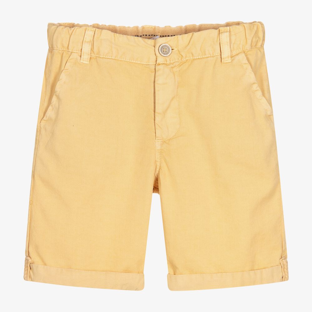 Laranjinha - Boys Yellow Cotton Shorts | Childrensalon