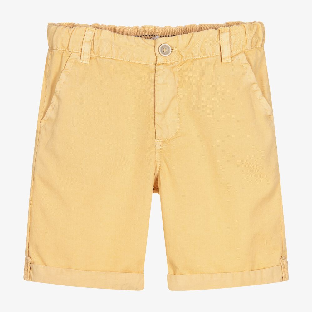 Laranjinha-Boys Yellow Cotton Shorts | Childrensalon Outlet