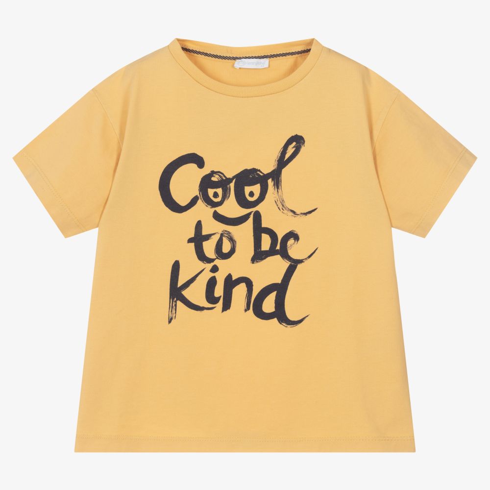 Laranjinha - Boys Yellow Cotton T-Shirt | Childrensalon