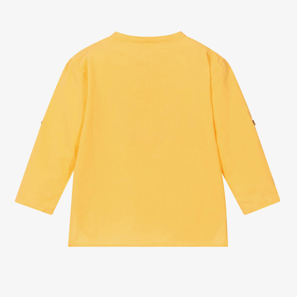 Laranjinha-Желтая полурубашка из хлопка и льна | Childrensalon Outlet