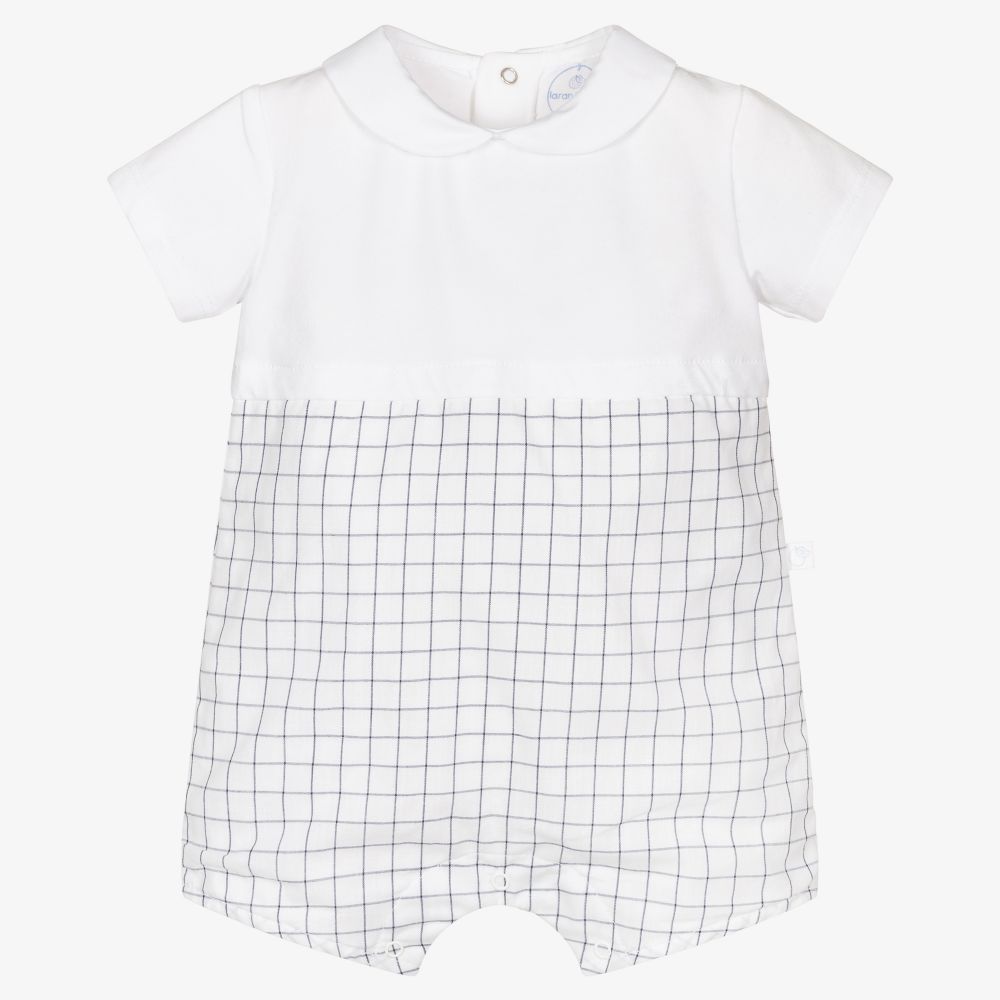 Laranjinha - Checked Cotton Baby Shortie | Childrensalon