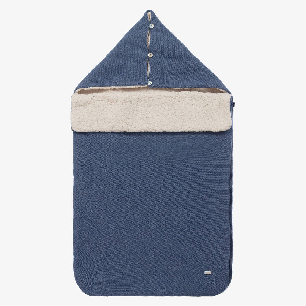 Laranjinha - Темно-синий шерстяной конверт (75см) | Childrensalon